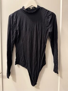 Long Sleeve Black Bodysuit - Classic Turtleneck